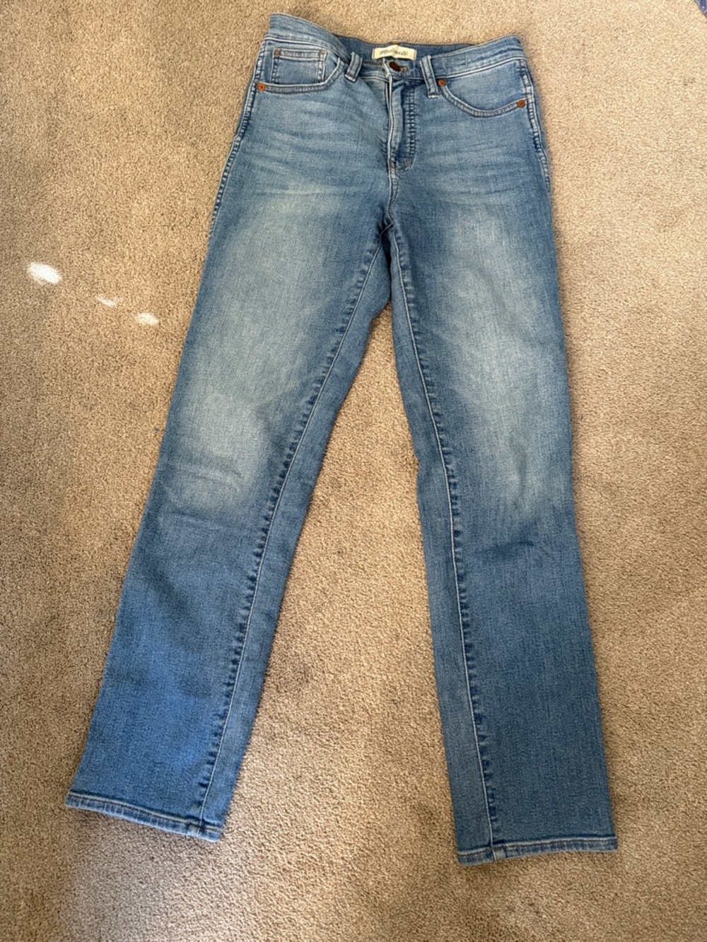 Madewell STOVEPIPE High Waisted Light Blue Denim Jeans  Size 25T Rodeo Festival